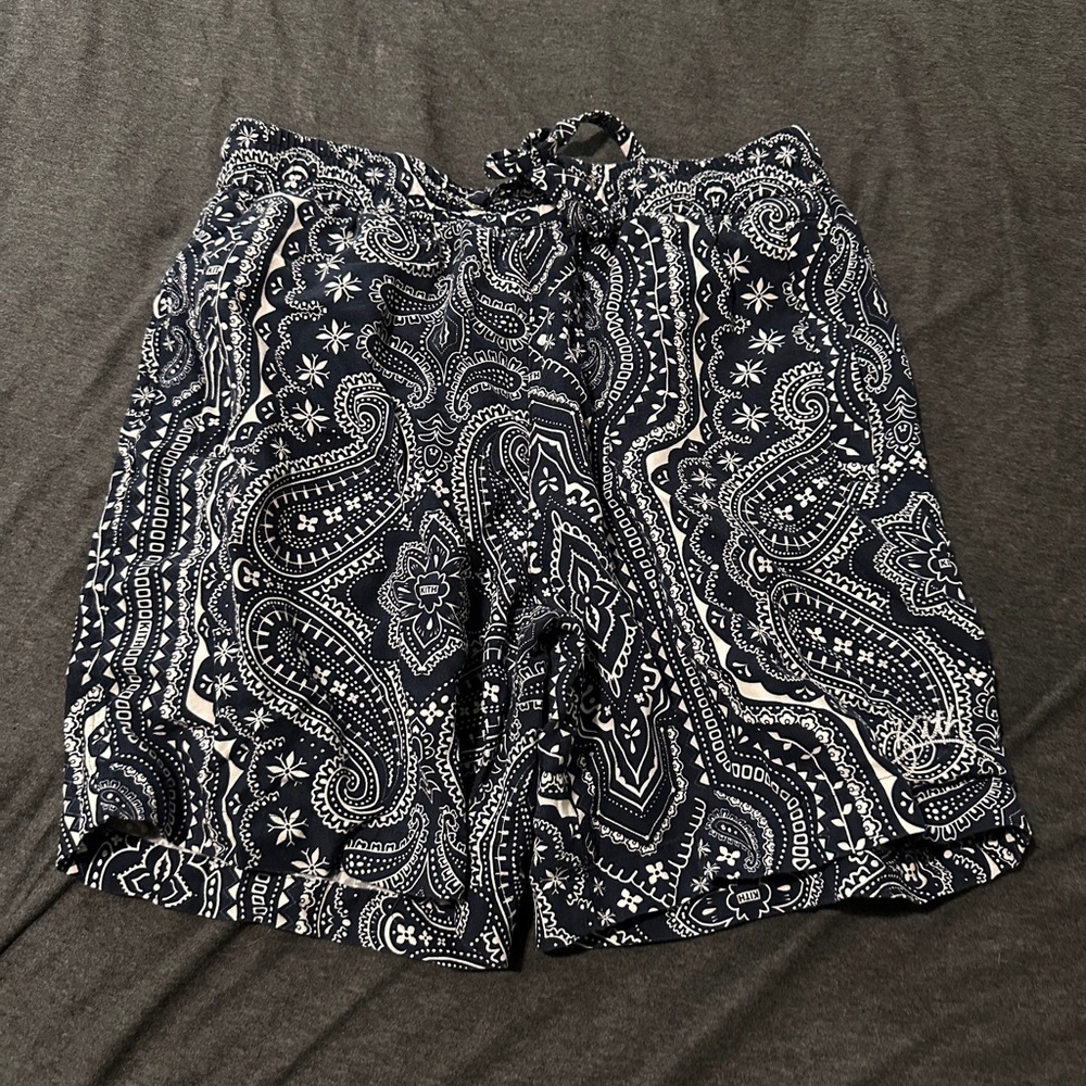Kith Navy and White Bandana Print Shorts